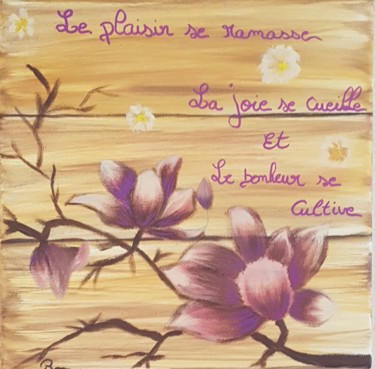 Painting titled "Tableau citation" by Marilyn, Original Artwork