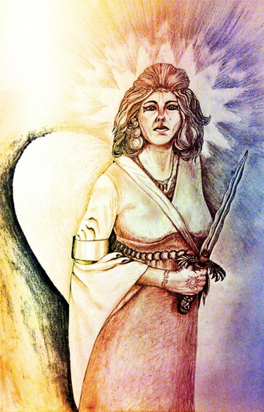Drawing titled "Angelwarrior.jpg" by Mkrartworks, Original Artwork, Digital Photography