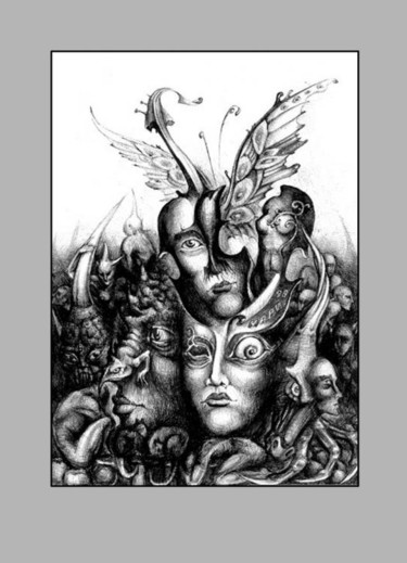 Dibujo titulada "Sorcerers of Antiqu…" por Sophia Nuna, Obra de arte original