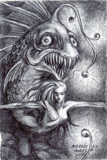 Dibujo titulada "peces" por Sophia Nuna, Obra de arte original, Otro