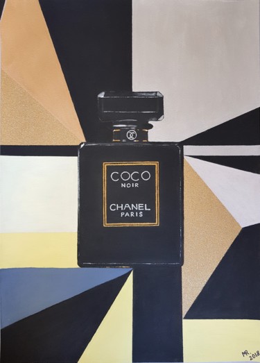 Painting titled ""Coco Chanel noir.D…" by Marie Ruda, Original Artwork, Acrylic