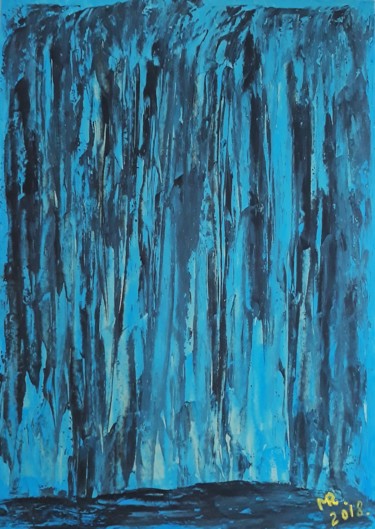 Painting titled "Der Wasserfall in d…" by Marie Ruda, Original Artwork, Acrylic