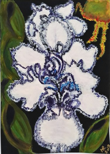 Рисунок под названием "Royal iris." - Marie Ruda, Подлинное произведение искусства, Акварель