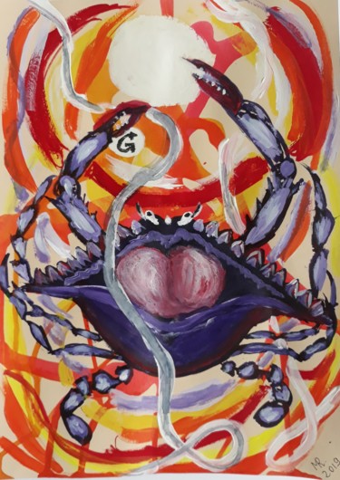 Peinture intitulée "Horoscope:Cancer." par Marie Ruda, Œuvre d'art originale, Acrylique