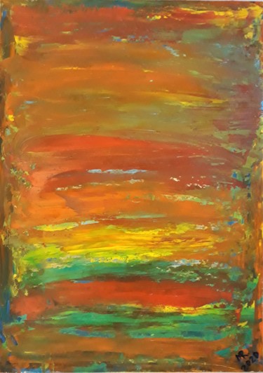 Malerei mit dem Titel "Mythology of color-…" von Marie Ruda, Original-Kunstwerk, Öl
