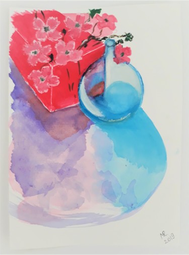 Painting titled "Still life with ref…" by Marie Ruda, Original Artwork, Watercolor