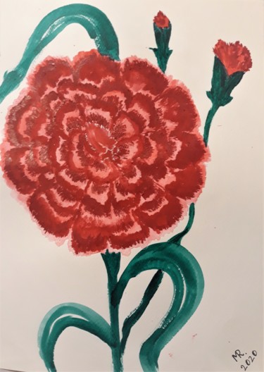 Peinture intitulée "Carnation"passionat…" par Marie Ruda, Œuvre d'art originale, Aquarelle