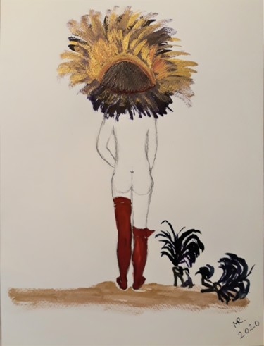 Картина под названием "After the carnival-…" - Marie Ruda, Подлинное произведение искусства, Акварель