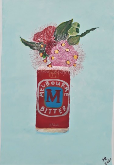 Pintura intitulada "Melbourne-flowers." por Marie Ruda, Obras de arte originais, Acrílico