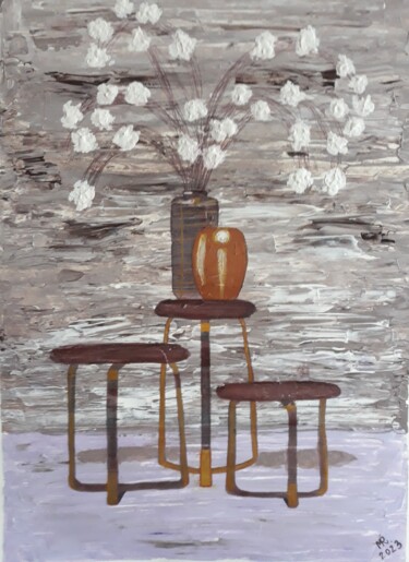 Painting titled "Still life-28." by Marie Ruda, Original Artwork, Acrylic