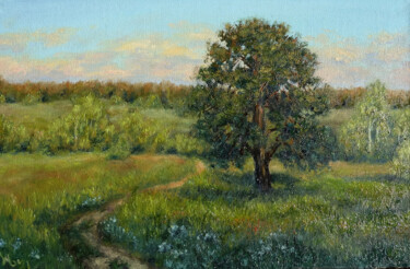 Painting titled "Early evening" by Marina, Original Artwork, Oil
