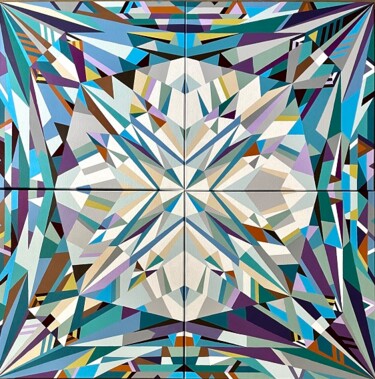 Peinture intitulée "Crystal Amethyst" par Marina Astakhova, Œuvre d'art originale, Acrylique