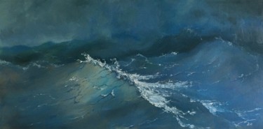 Schilderij getiteld "Seascape oil painti…" door Marina Babintseva, Origineel Kunstwerk, Olie