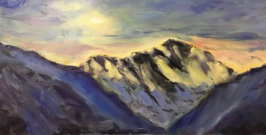 Pintura titulada "Mount Elbrus Nepal…" por Marina Babintseva, Obra de arte original, Oleo