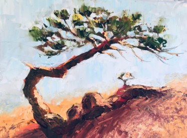 Painting titled "Southern pine" by Marina Babintseva, Original Artwork, Oil