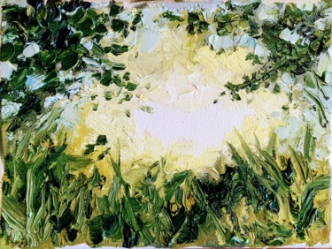 Painting titled "Sun in the Forest" by Marina Babintseva, Original Artwork, Oil