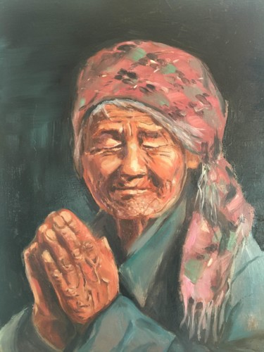 Pintura titulada "old women" por Marina Babintseva, Obra de arte original, Oleo