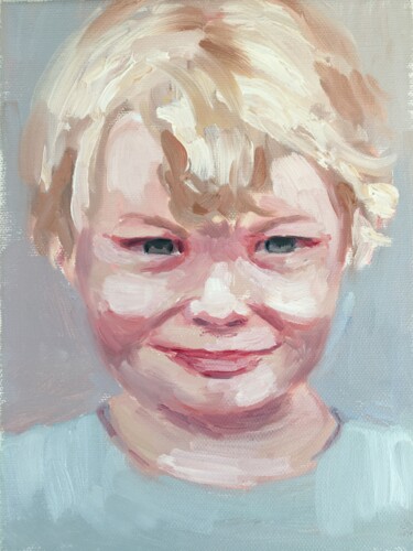 Painting titled "My son" by Marina Babintseva, Original Artwork, Oil