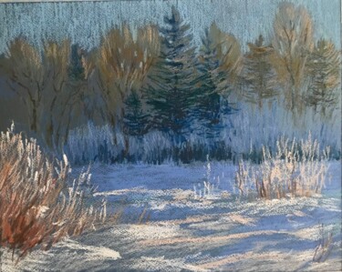 Pintura titulada "Начало зимы" por Marina Babintseva, Obra de arte original, Pastel