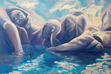 Painting titled "Beyond the edge of…" by Marina Beresneva, Original Artwork, Oil Mounted on Wood Stretcher frame