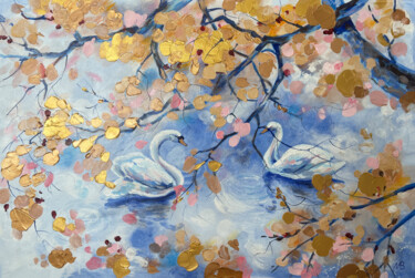 Pintura titulada "Swan song" por Marina Beresneva, Obra de arte original, Acrílico Montado en Bastidor de camilla de madera