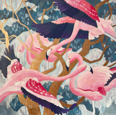 绘画 标题为“Pink Dawn” 由Marina Beresneva, 原创艺术品, 丙烯 安装在木质担架架上