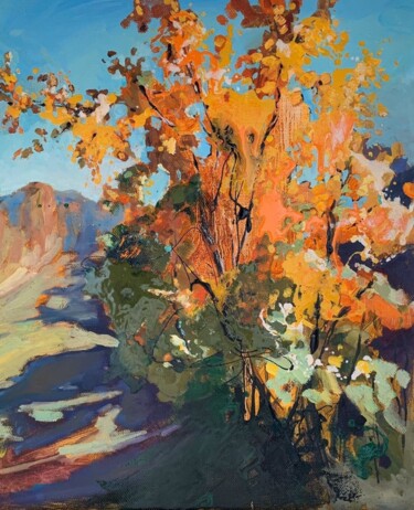 Картина под названием "Осени костер" - Марина Березина, Подлинное произведение искусства, Масло