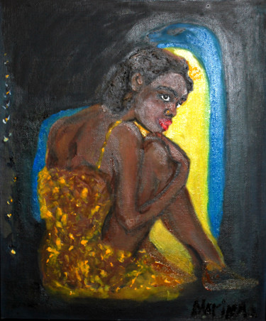 Картина под названием "AFRICAN GIRL" - Marina Black, Подлинное произведение искусства, Масло