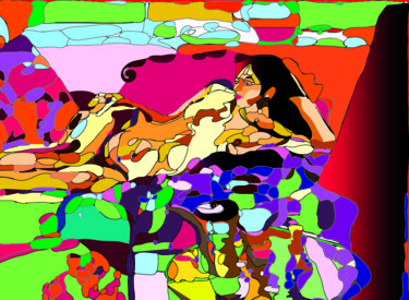 Digital Arts titled "At home" by Marina Black, Original Artwork, Digital Painting