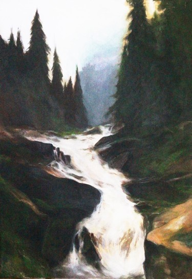 Painting titled "Rivière.jpg" by Marina Brckovic, Original Artwork, Acrylic