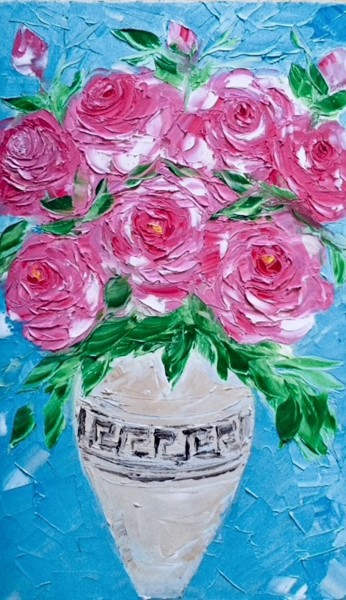 Peinture intitulée "Розы" par Marina Budnikova, Œuvre d'art originale, Huile