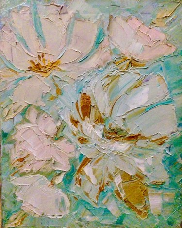 Painting titled "Голубой ветер" by Marina Budnikova, Original Artwork, Oil