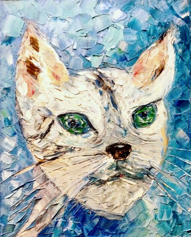 Картина под названием "7 жизней кошки Алисы" - Marina Budnikova, Подлинное произведение искусства, Масло