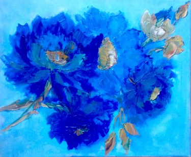 Картина под названием "Синий бархат" - Marina Budnikova, Подлинное произведение искусства, Масло