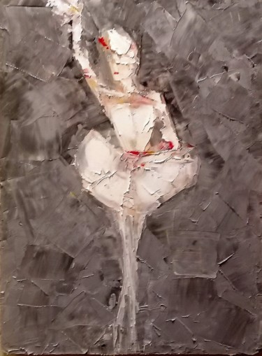 Painting titled "Балерина" by Marina Budnikova, Original Artwork, Oil