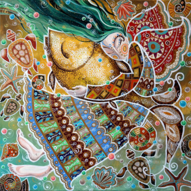 Pintura titulada "Morze dobrych snów" por Marina Czajkowska, Obra de arte original, Acrílico