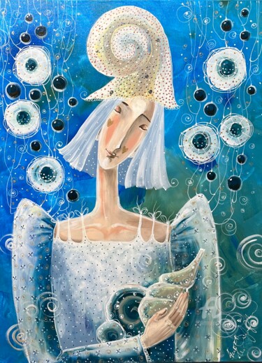 Malarstwo zatytułowany „Sea  in my heart.” autorstwa Marina Czajkowska, Oryginalna praca, Akryl Zamontowany na Drewniana ram…
