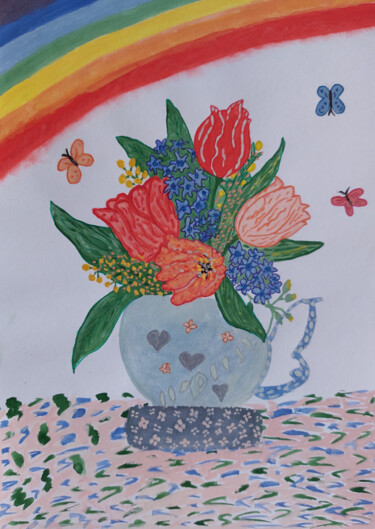 Desenho intitulada "The scent of spring" por Marina Danko, Obras de arte originais, Aquarela