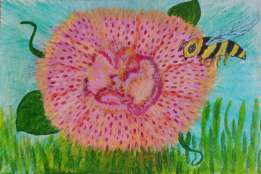 Peinture intitulée "The Bee" par Marina Danko, Œuvre d'art originale, Acrylique