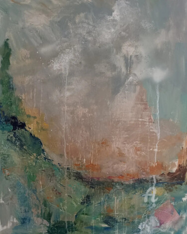 Pittura intitolato "Mont Olympe acryliq…" da Marina Desportes, Opera d'arte originale, Acrilico Montato su Telaio per barell…