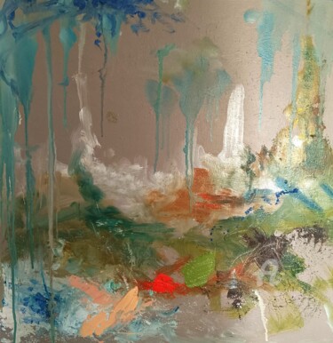 Картина под названием "Peinture abstraite…" - Marina Desportes, Подлинное произведение искусства, Масло Установлен на Деревя…