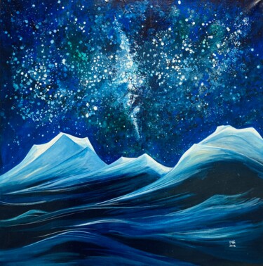 Painting titled "Mountains" by Marina Ermachenkova (ME), Original Artwork, Tempera
