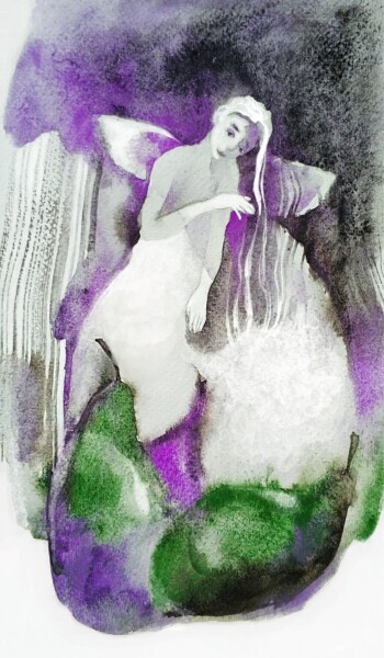 Картина под названием "девушка-груша" - Марина Фёдорова, Подлинное произведение искусства, Цифровая живопись