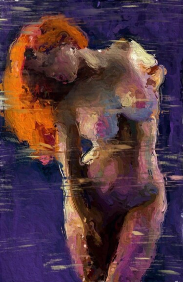 Картина под названием "Purple Venus, Venus…" - Marina Fedorova, Подлинное произведение искусства, Акрил Установлен на Деревя…