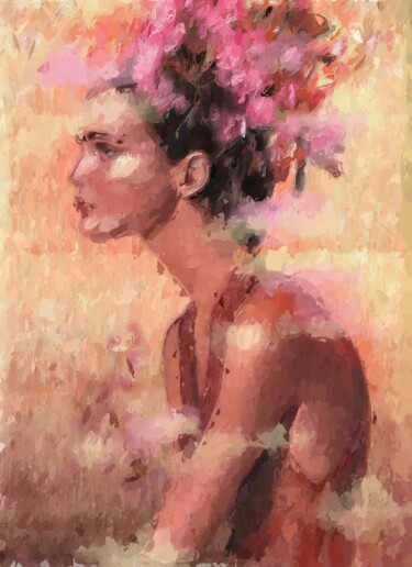 Painting titled "Women- Flower, Fleu…" by Marina Fedorova, Original Artwork, Acrylic