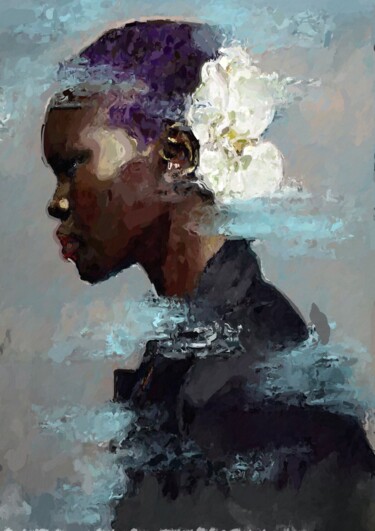 Peinture intitulée "Black Queen, La rei…" par Marina Fedorova, Œuvre d'art originale, Impression numérique