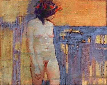 Painting titled "Bathing in the Sun,…" by Marina Fedorova, Original Artwork, Acrylic Mounted on Wood Stretcher frame