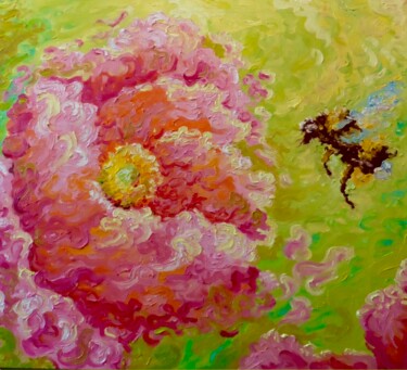 Ζωγραφική με τίτλο "Roses Paradise- Ori…" από Marina Fedorova, Αυθεντικά έργα τέχνης, Λάδι