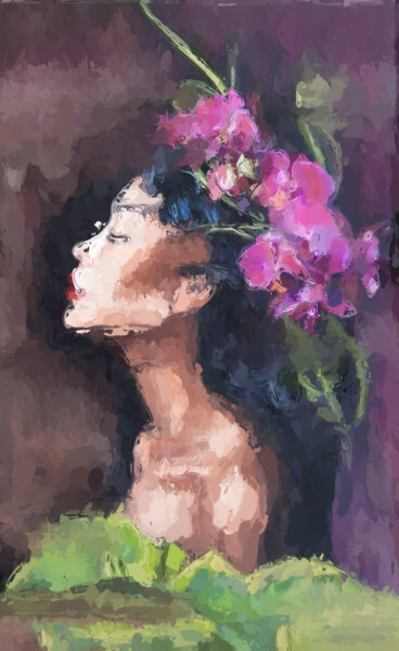Peinture intitulée "Only Flowers - uniq…" par Marina Fedorova, Œuvre d'art originale, Acrylique