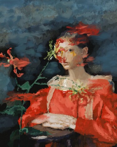 Painting titled "Red Flowers- Beauti…" by Marina Fedorova, Original Artwork, Acrylic